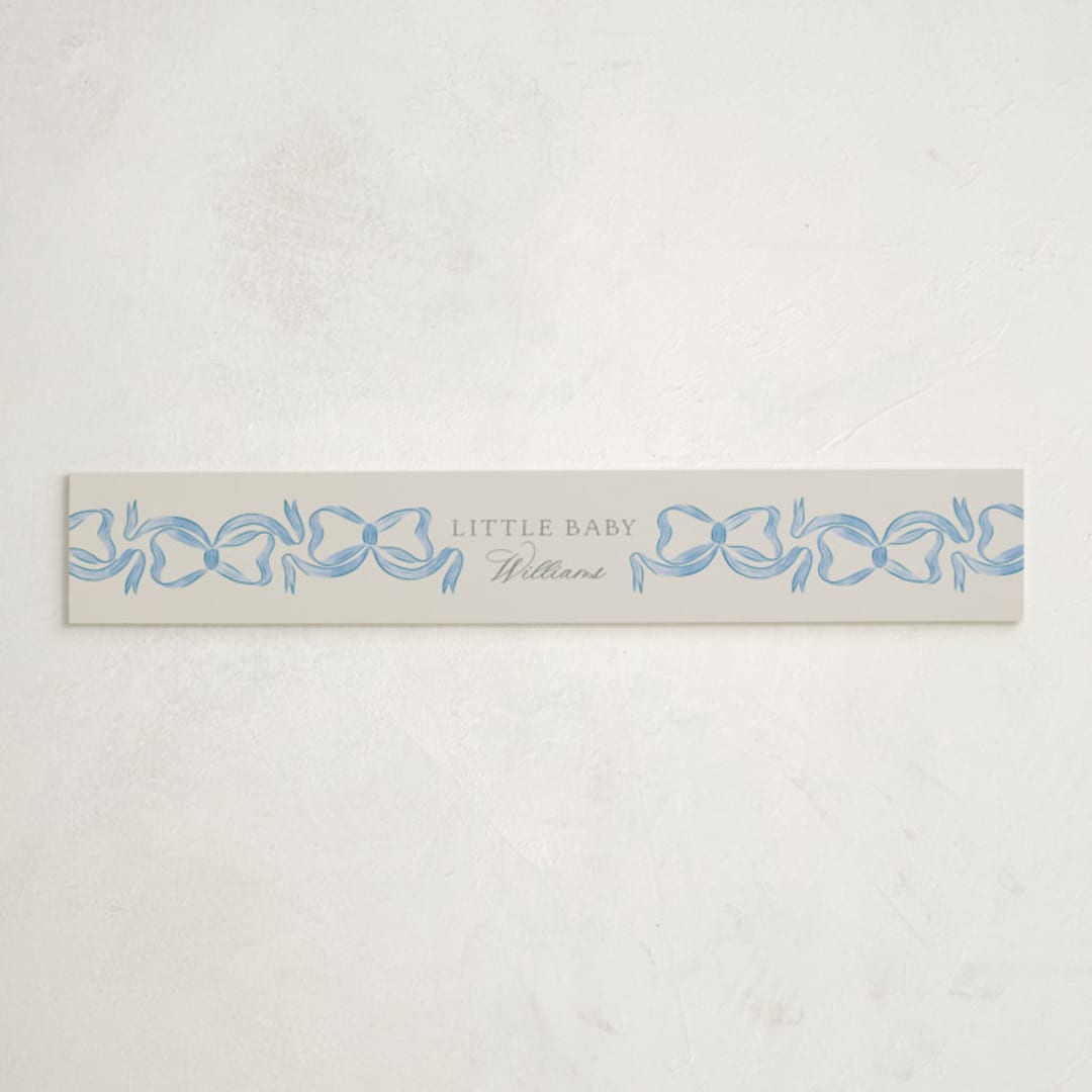 "Vintage Bow" - Baby Shower Belly Bands in Baby Blues by Lehan Veenker - Front