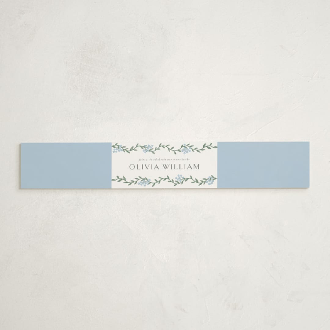 "Simple Garland" - Baby Shower Belly Bands in Sky by Christy Hy Lee - Front