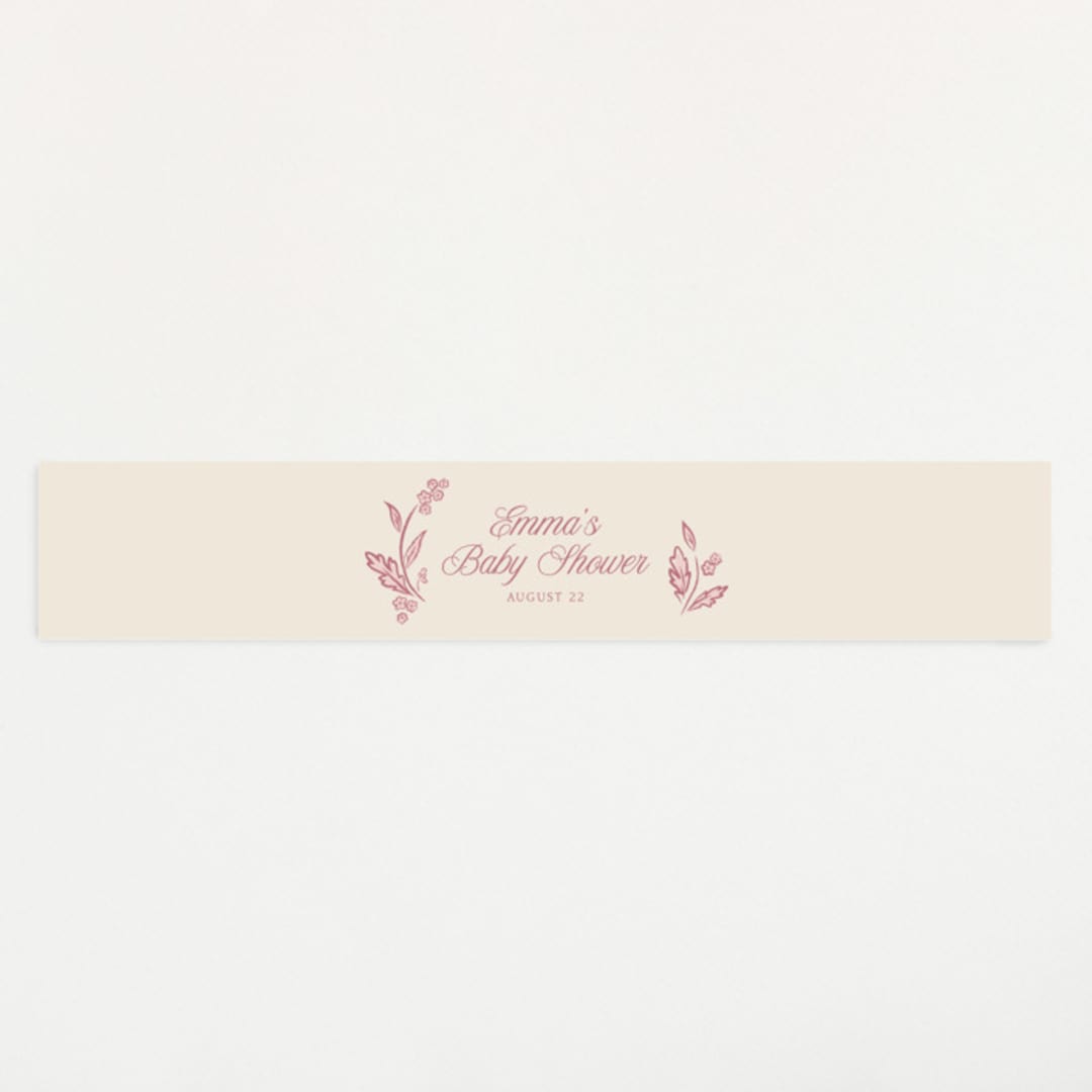 "Winnie" - Baby Shower Belly Bands in Rose by Robert and Stella - Front