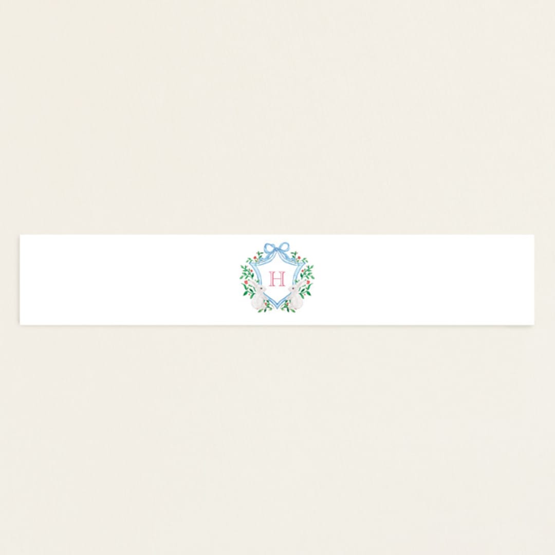 "bunny crest" - Baby Shower Belly Bands in Cotton Candy by Cass Loh - Front