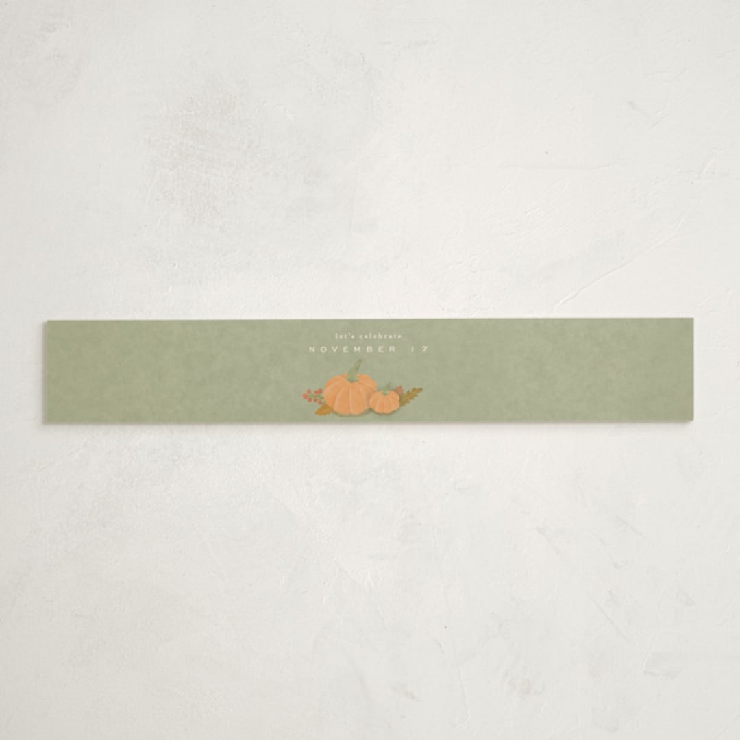 "Little Pumpkin" - Baby Shower Belly Bands in Latte by Creo Study - Front
