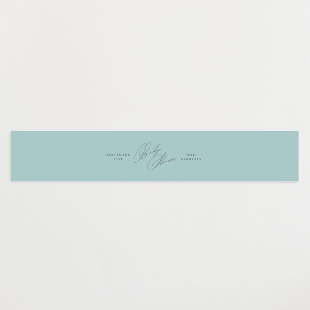 "Dainty" - Baby Shower Belly Bands in Tiffany Blue by Paper Raven Co. - Front