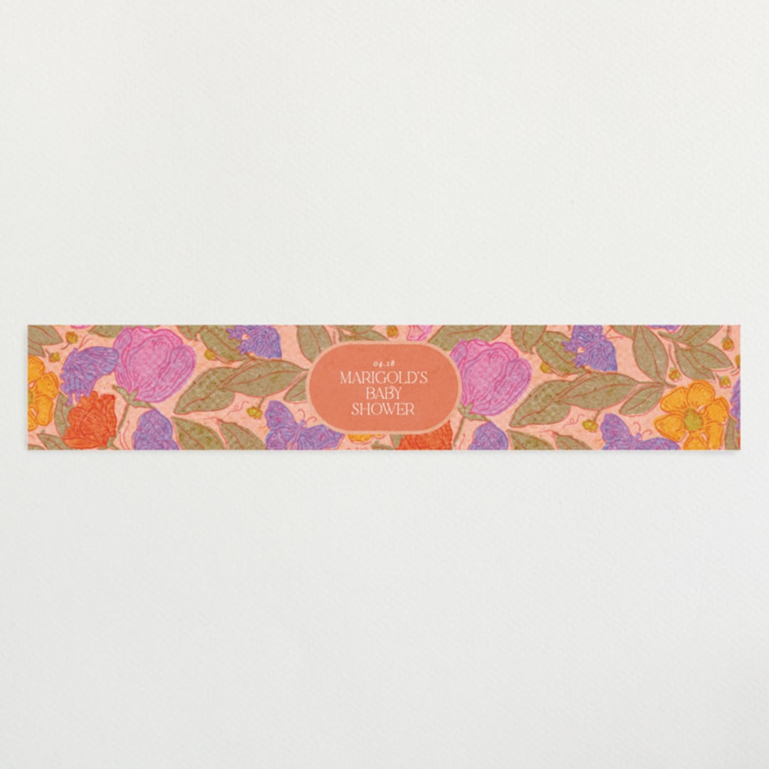 "Vintage Garden" - Baby Shower Belly Bands in Peach by Simona Camp - Front