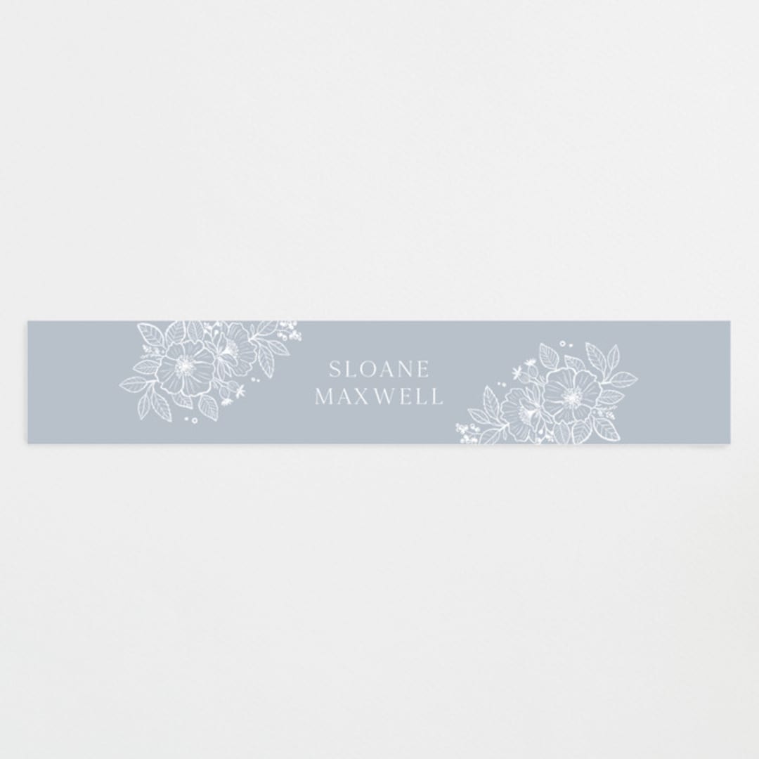 "Wild Roses" - Baby Shower Belly Bands in Powder Blue by Kristen Smith - Front