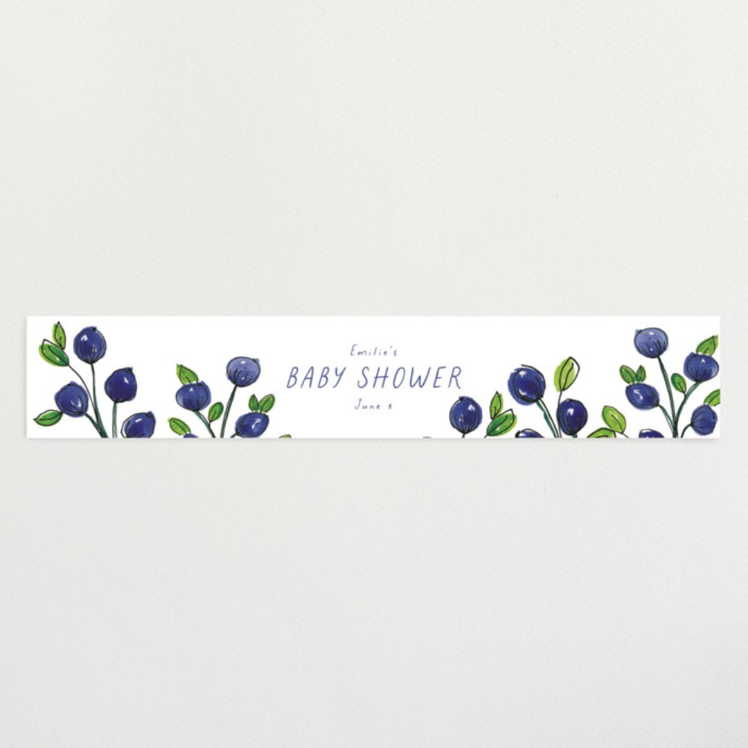 "Blue Bells" - Baby Shower Belly Bands in Cornflower by Mere Paper - Front