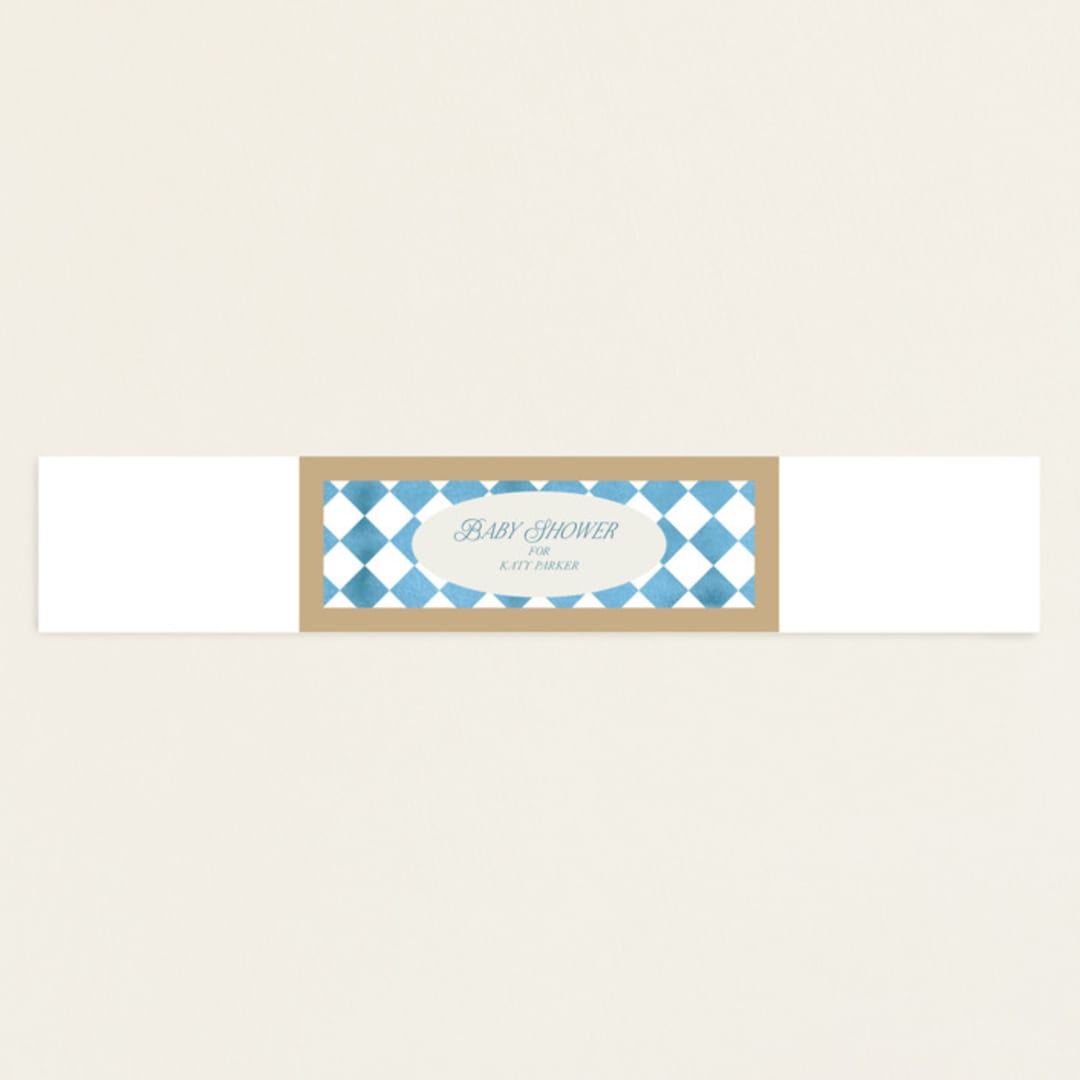 "Knightsbridge" - Baby Shower Belly Bands in Sky by Jackie Crawford - Front