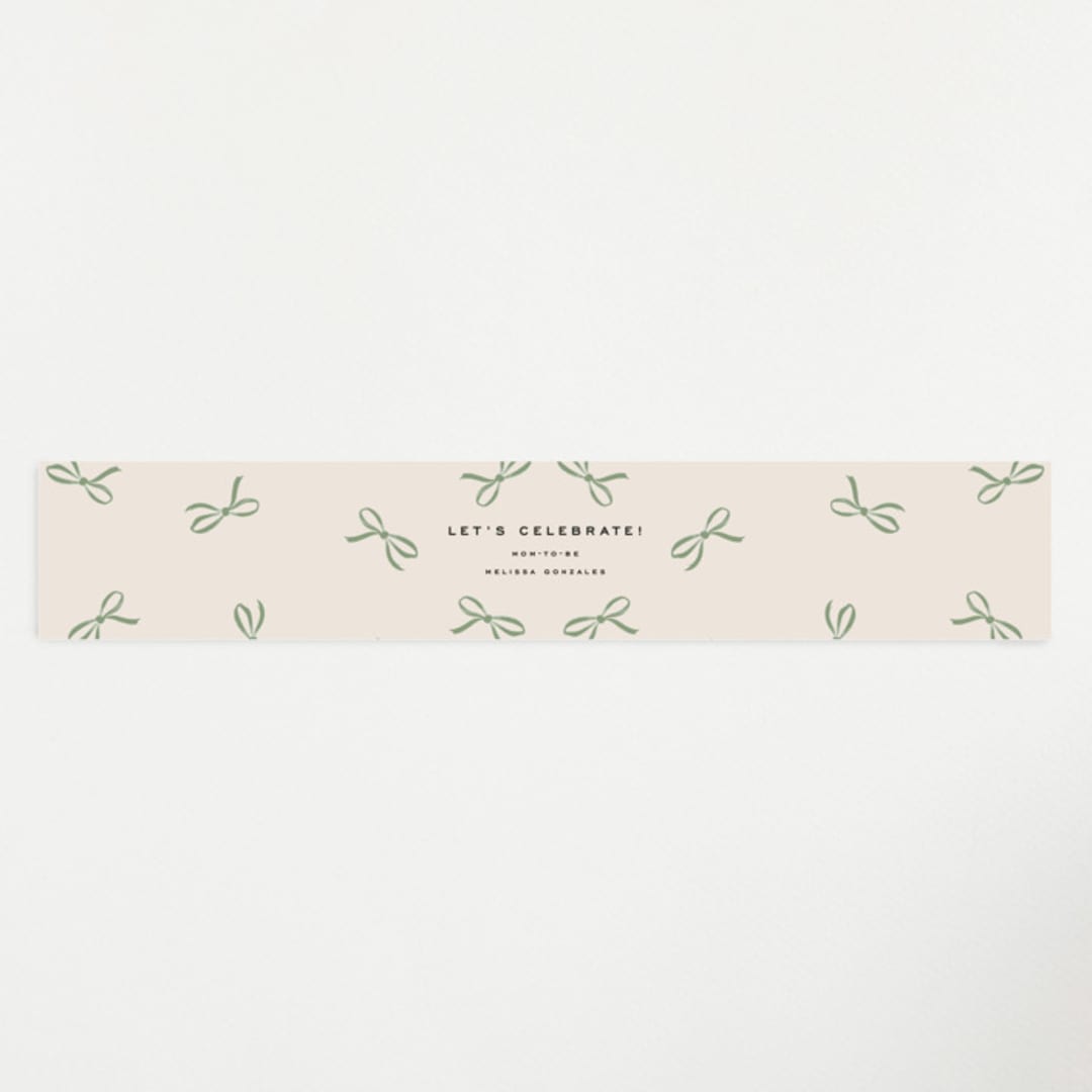 "Wrapped Up" - Baby Shower Belly Bands in Pistachio by Olivia Kanaley Inman - Front