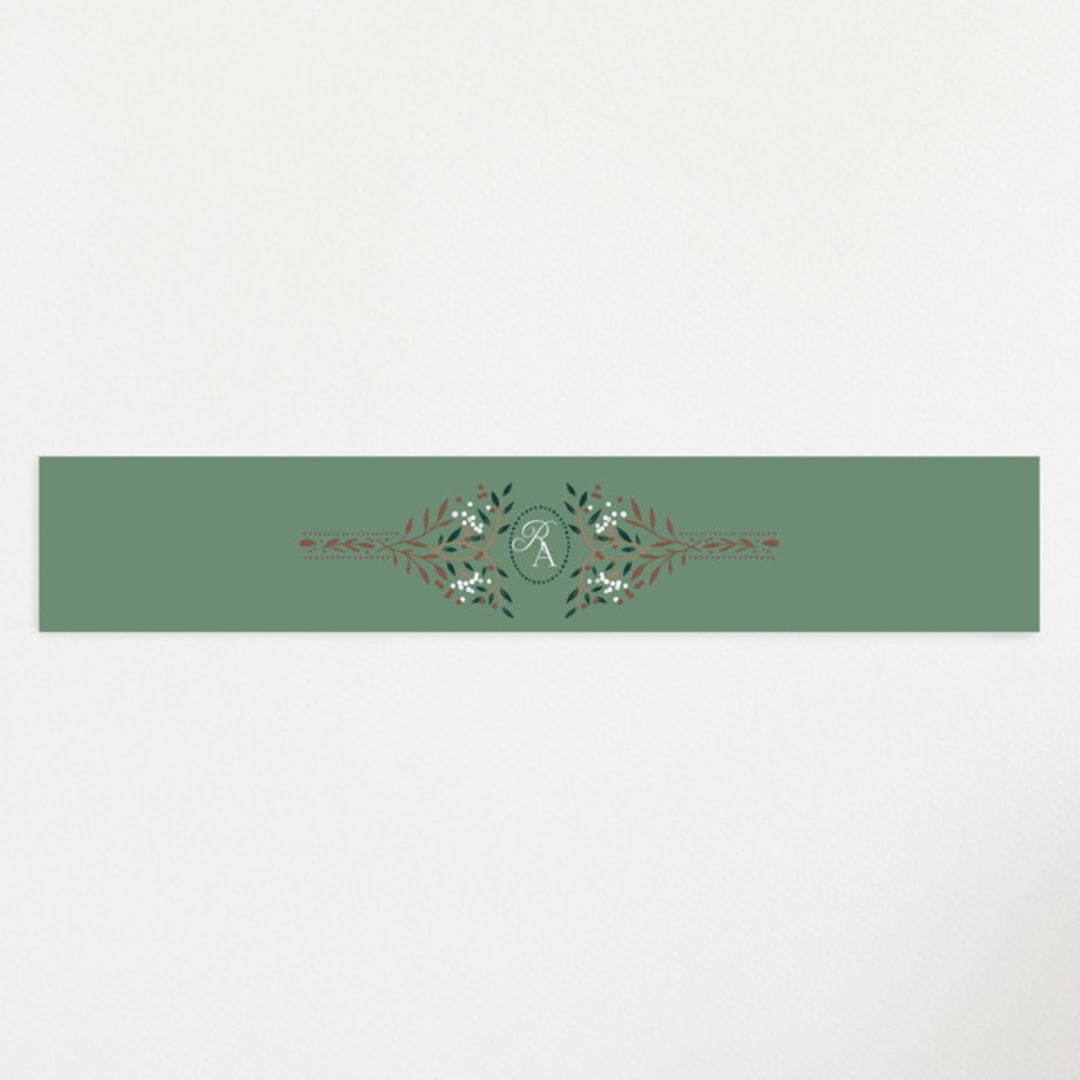 "Illuminated Storybook" - Baby Shower Belly Bands in Evergreen by Alethea and Ruth - Front