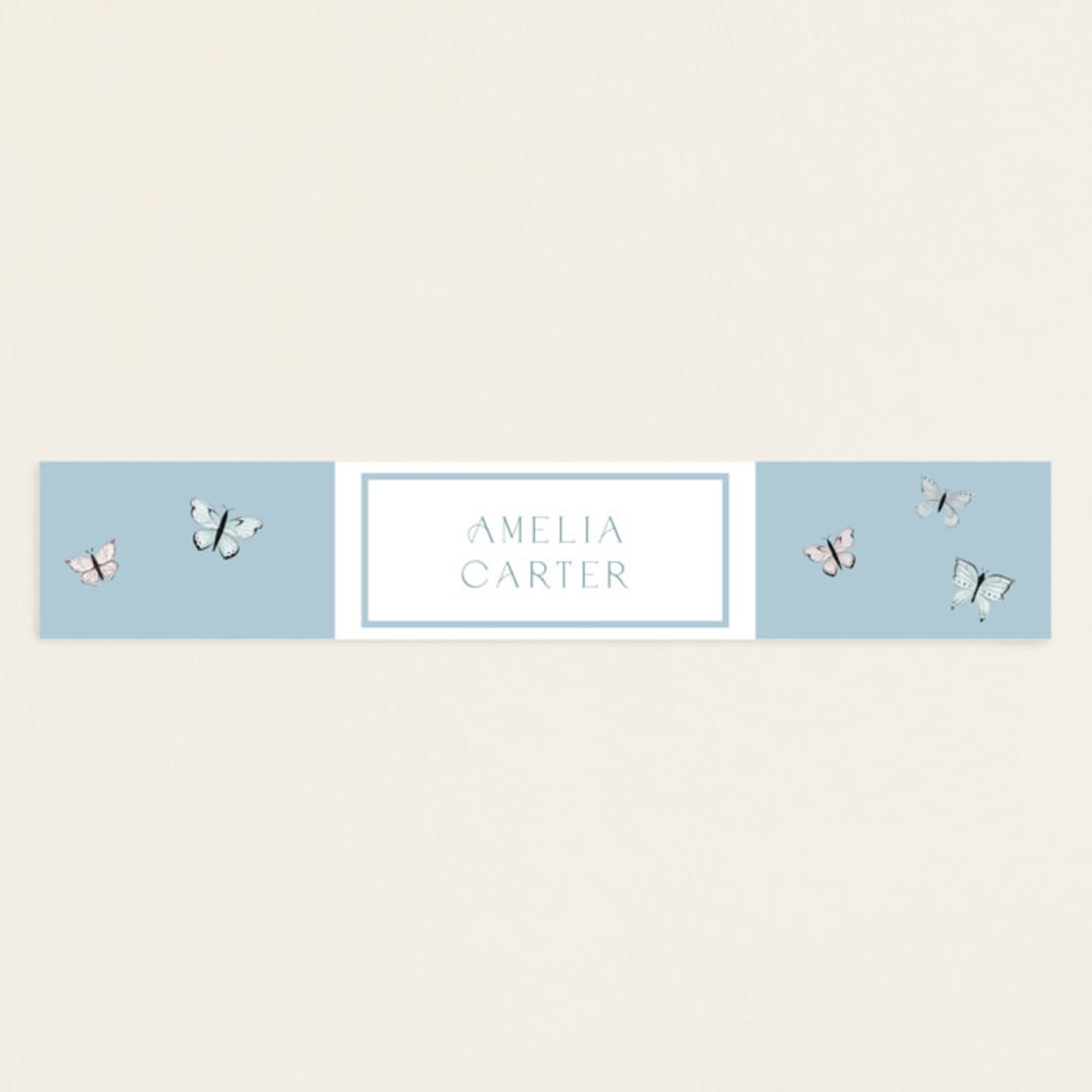 "Garden Love" - Baby Shower Belly Bands in Periwinkle by Susan Moyal - Front