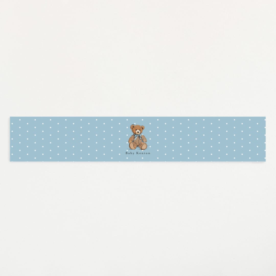 "Antique Teddy Bear" - Baby Shower Belly Bands in Frost by Becky Nimoy - Front