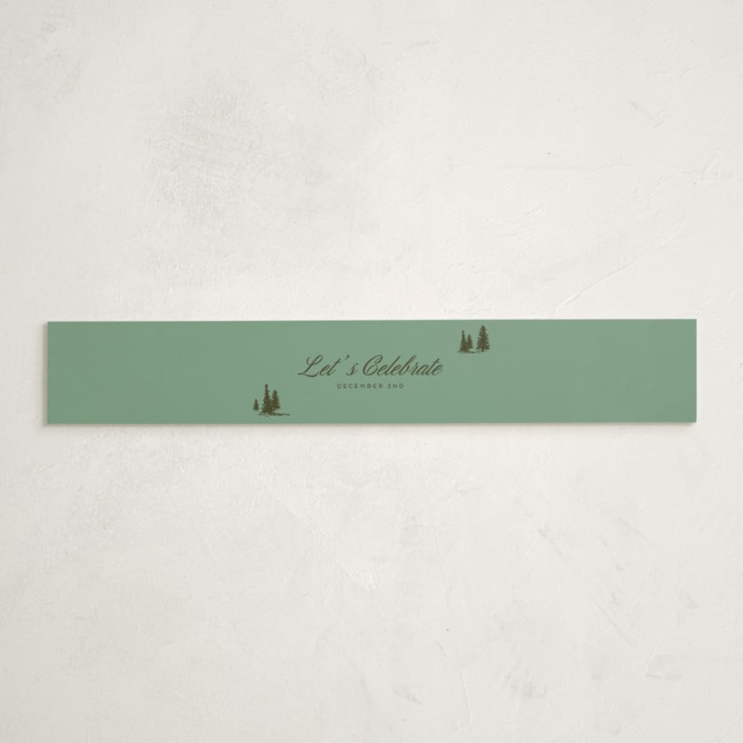 "Winter Cabin" - Baby Shower Belly Bands in Pine by Jen Ramsey - Front