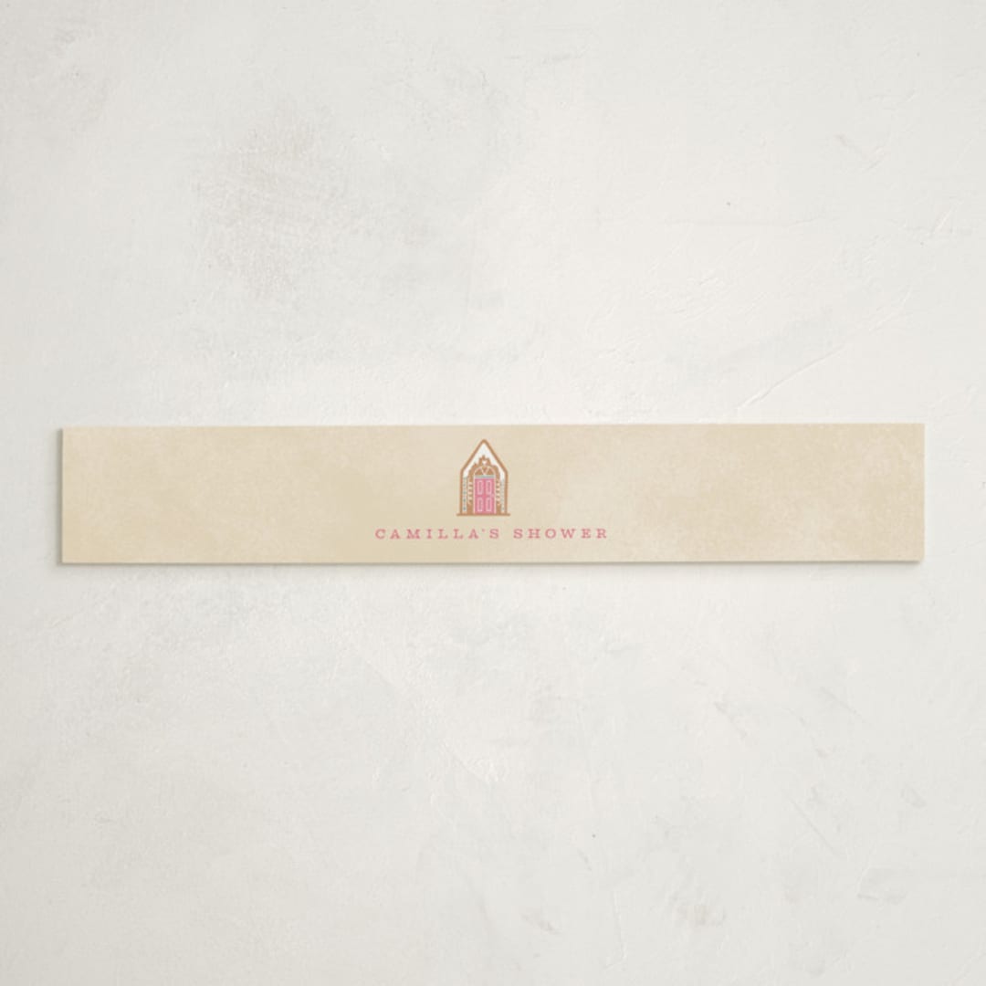 "Holiday Greetings" - Baby Shower Belly Bands in Cotton Candy by Pixel and Hank - Front