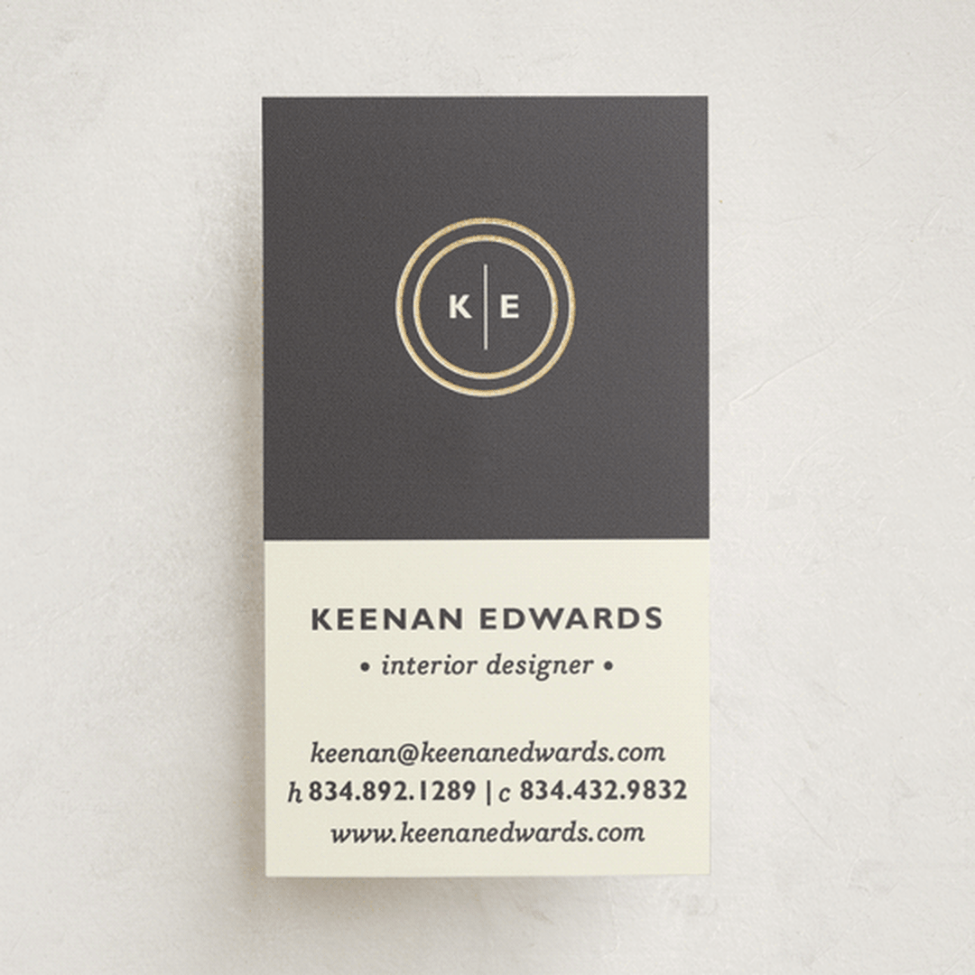"Circle Circle Dot" - Business Cards in Charcoal by Olivia Raufman - Front