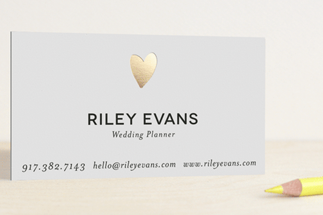 "Have A Heart" - Business Cards in Gold by Sarah Wrede - Front