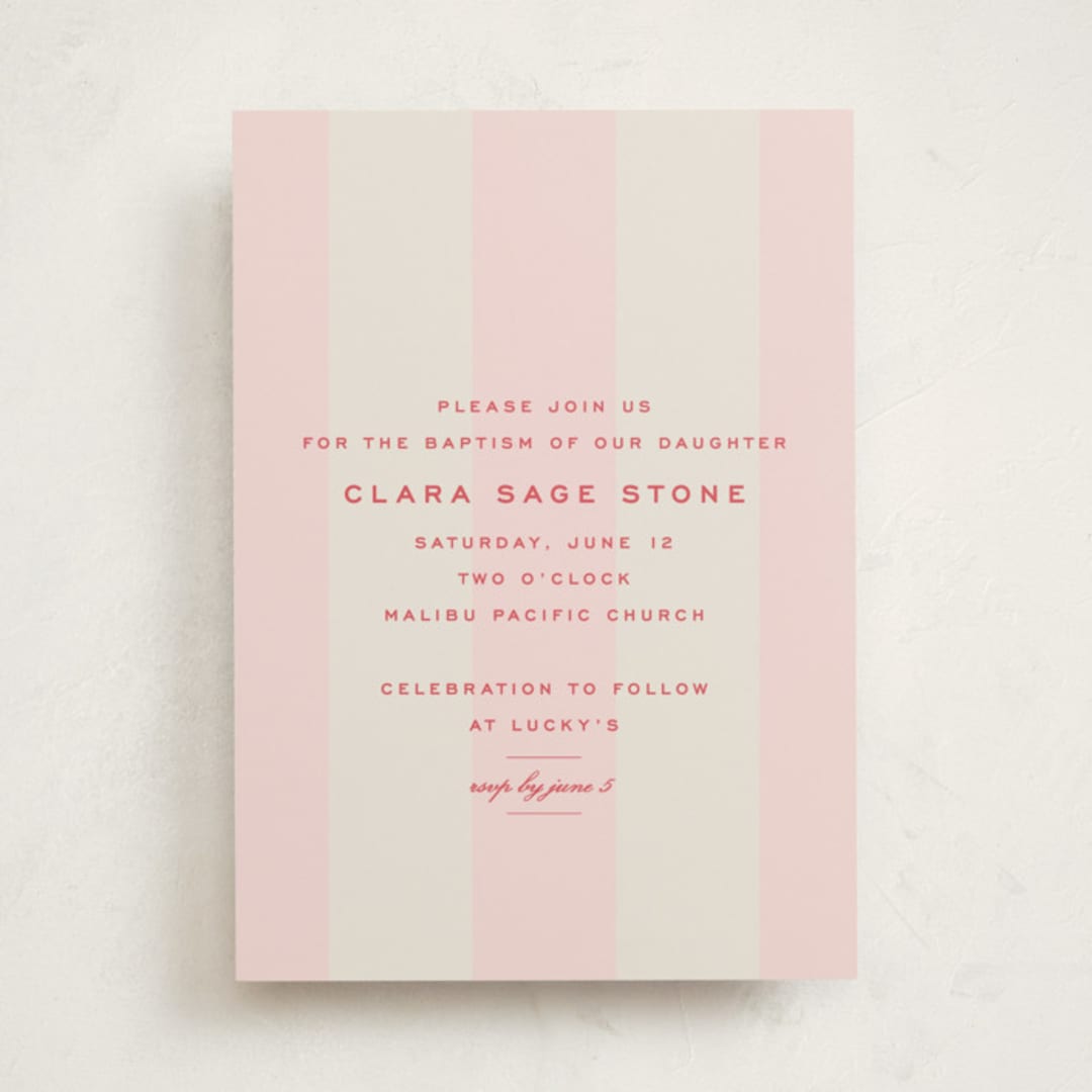 "Campania" - Baptism and Christening Invitations in Fragola by Megan Davis - Front