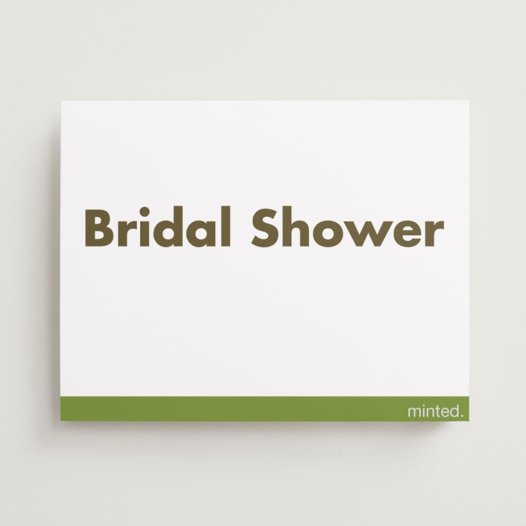 "Landscape Custom" - Bridal Shower Signs in Charcoal by Minted - Front