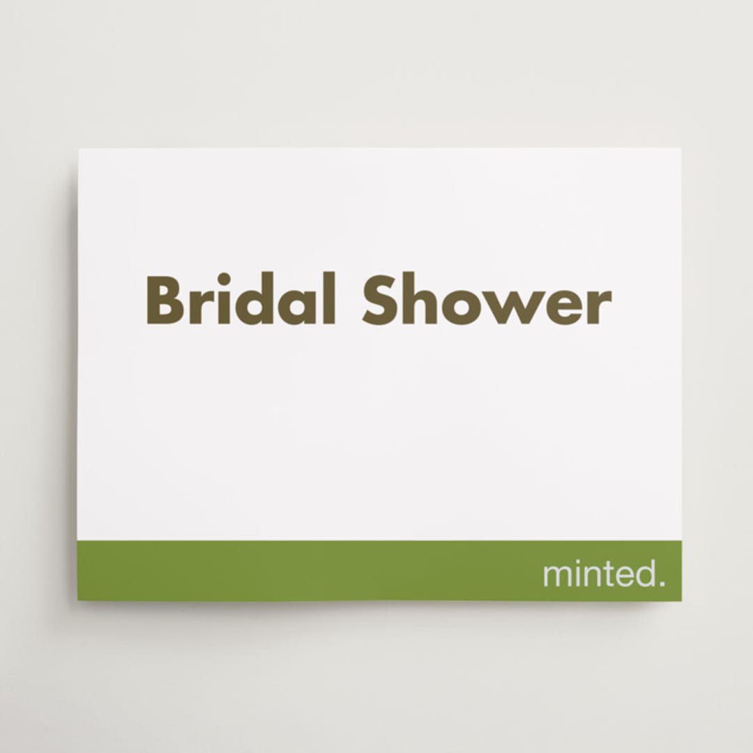 "Landscape Custom" - Bridal Shower Signs in Charcoal by Minted - Front