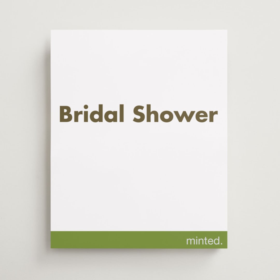 "Portrait Custom" - Bridal Shower Signs in Charcoal by Minted - Front
