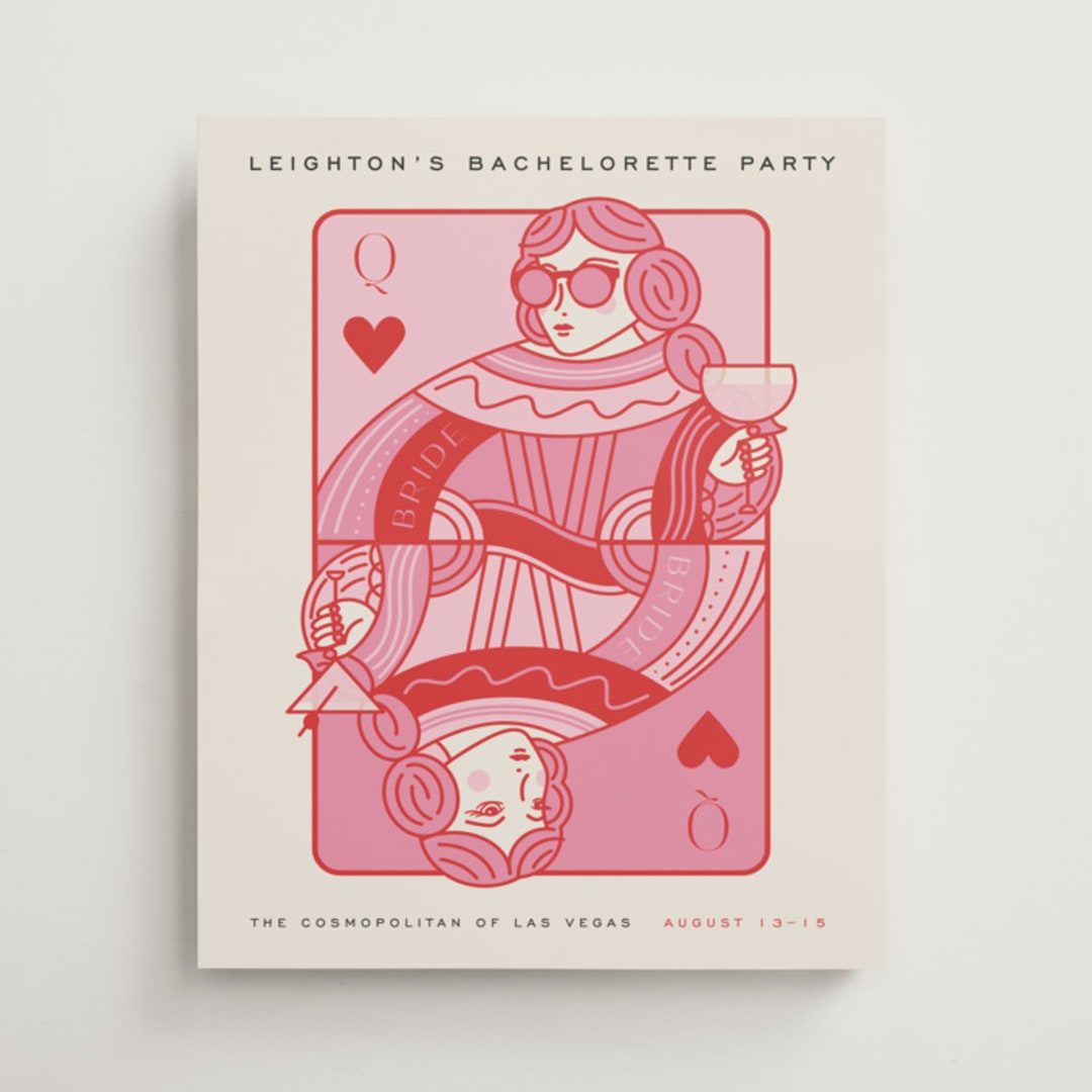 "The Queen" - Wedding Party Signs in Rose by Jenna Holcomb - Front