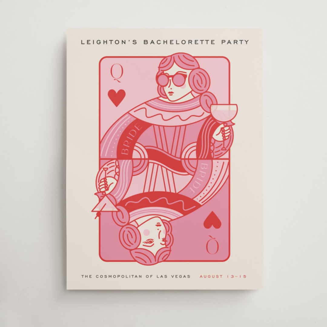 "The Queen" - Wedding Party Signs in Rose by Jenna Holcomb - Front