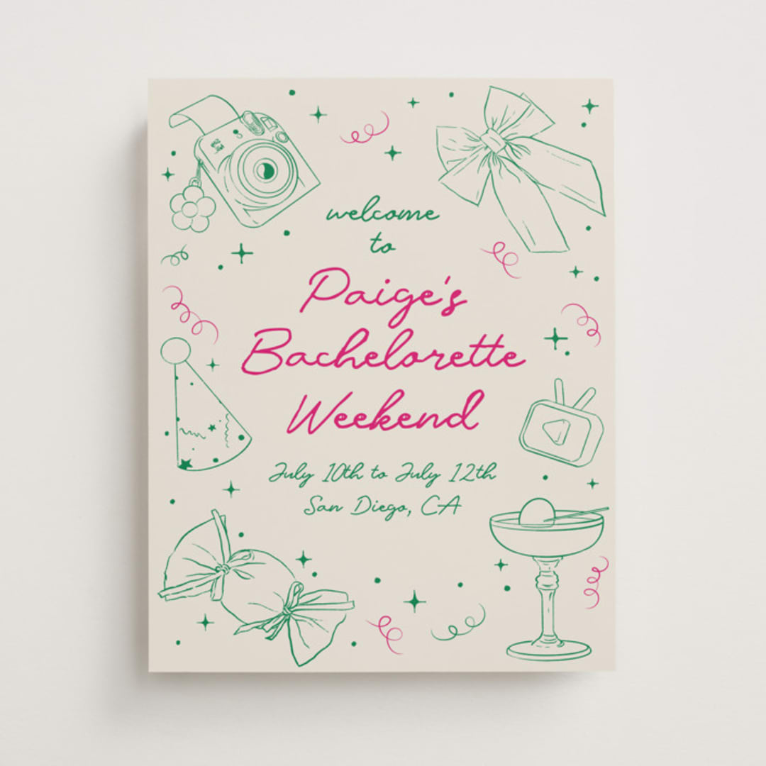 "Bachelorette Fun" - Bridal Shower Signs in Grass by Celine Nguyen - Front