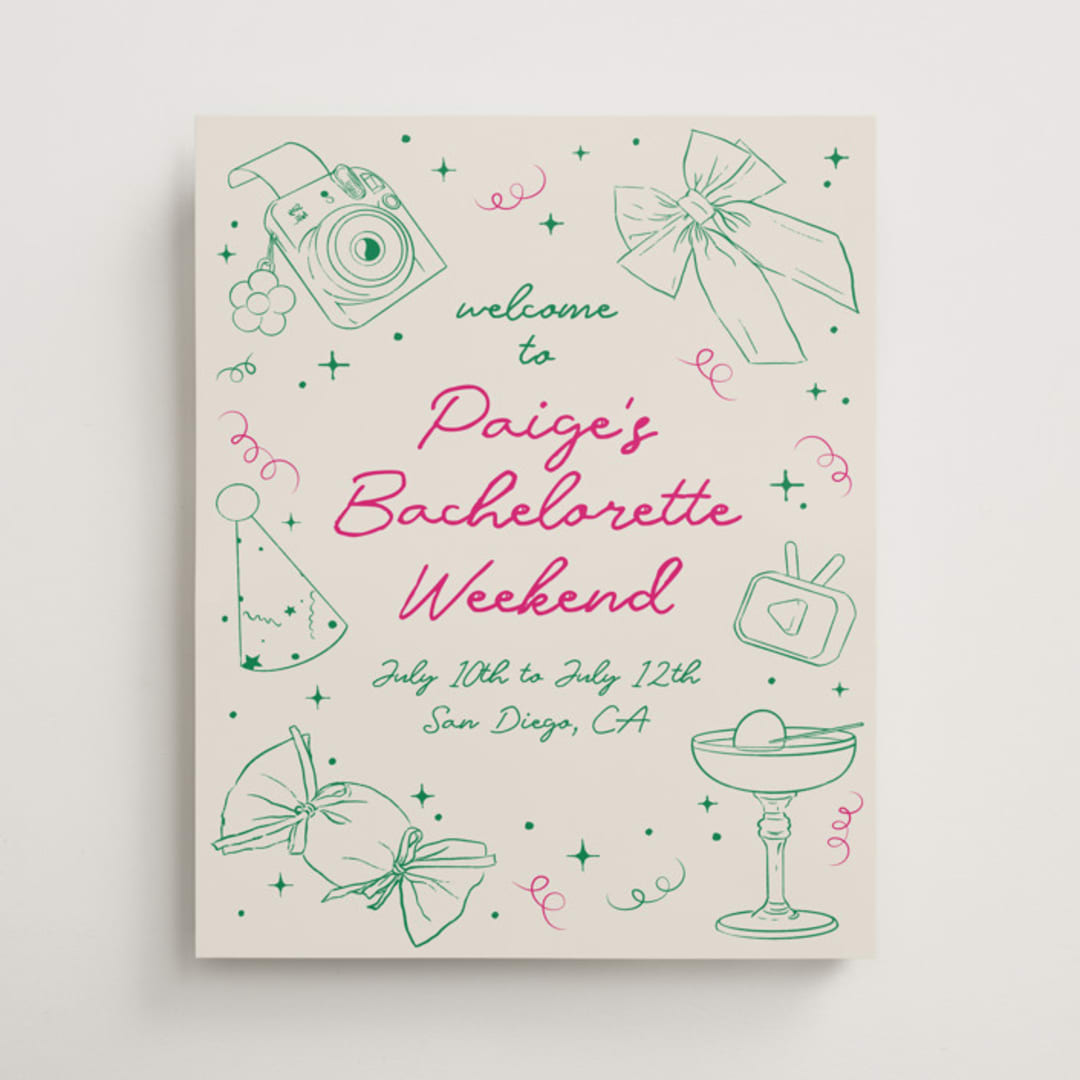 "Bachelorette Fun" - Bridal Shower Signs in Grass by Celine Nguyen - Front
