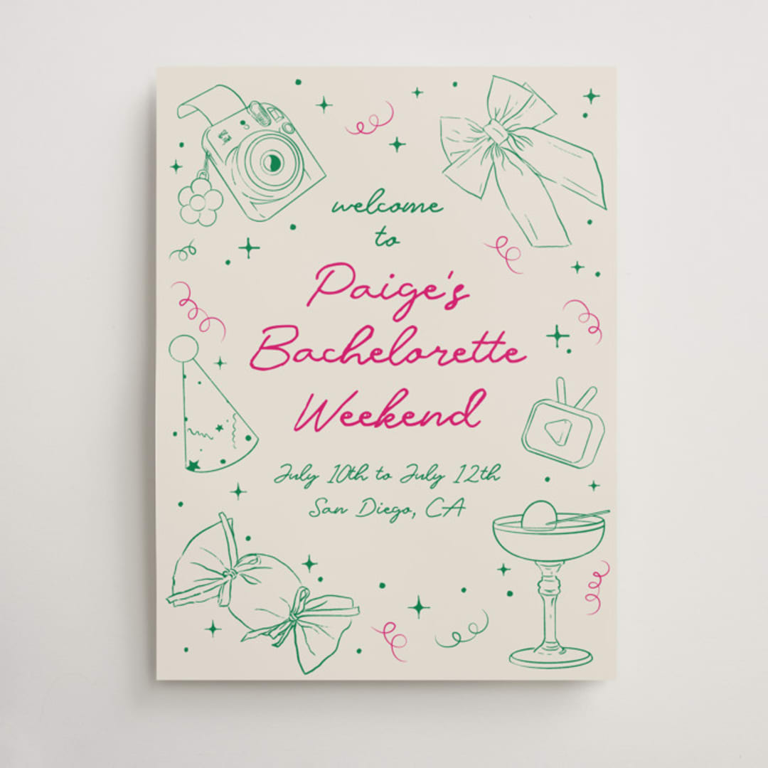 "Bachelorette Fun" - Bridal Shower Signs in Grass by Celine Nguyen - Front