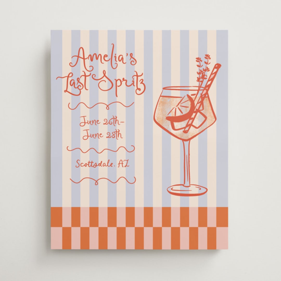 "Sprtiz" - Wedding Party Signs in Citrus by Jenna Holcomb - Front