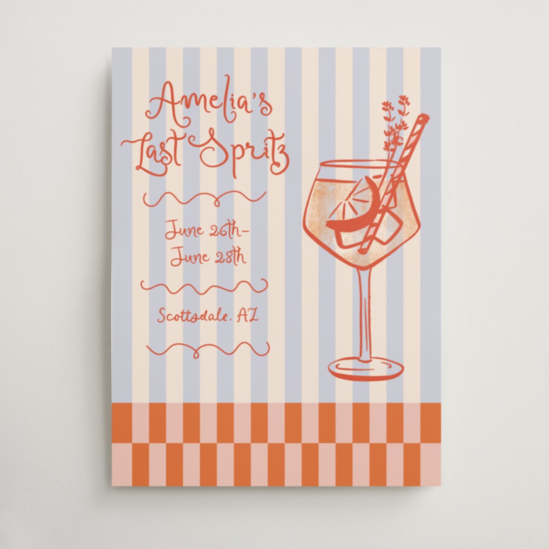 "Sprtiz" - Wedding Party Signs in Citrus by Jenna Holcomb - Front
