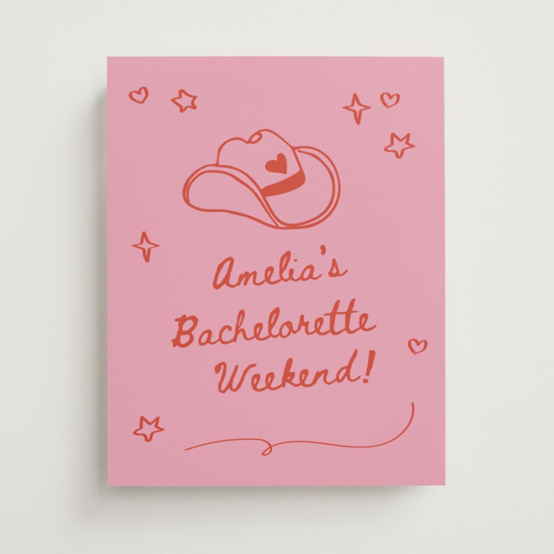 "cowboy club" - Wedding Party Signs in Cherry by Jennifer Lew - Front