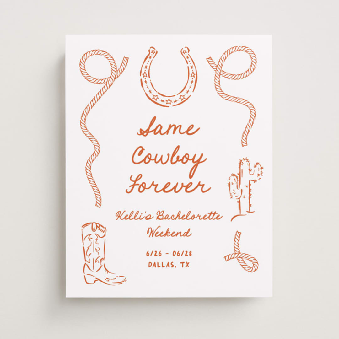"Western" - Bridal Shower Signs in Bronco by Claudia Orengo - Front