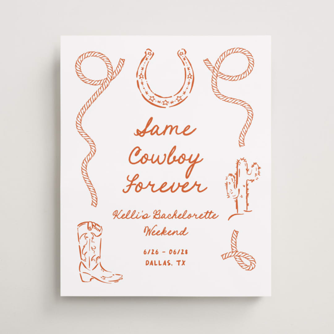 "Western" - Wedding Party Signs in Bronco by Claudia Orengo - Front