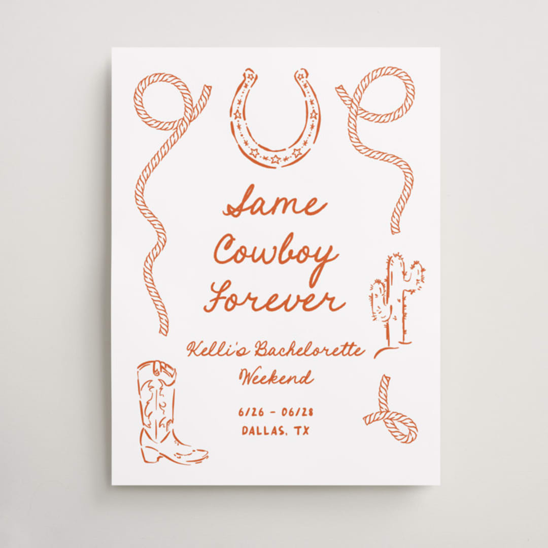 "Western" - Wedding Party Signs in Bronco by Claudia Orengo - Front