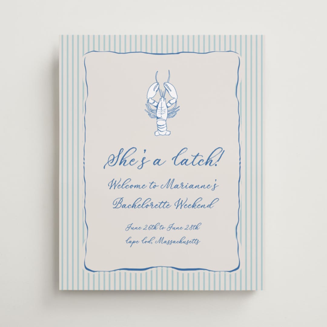 "easide Serenade" - Bridal Shower Signs in Marine by Lucrecia Caporale - Front