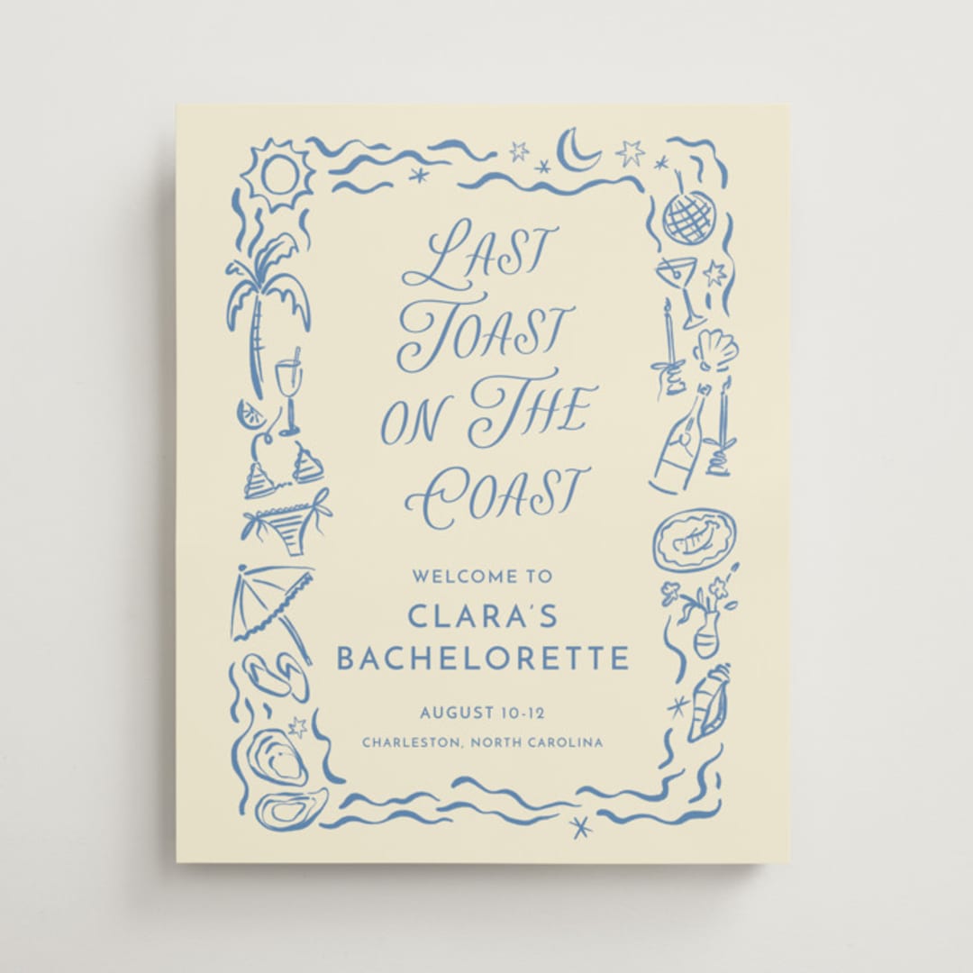 "On the Coast" - Wedding Party Signs in Sea by Pati Cascino - Front