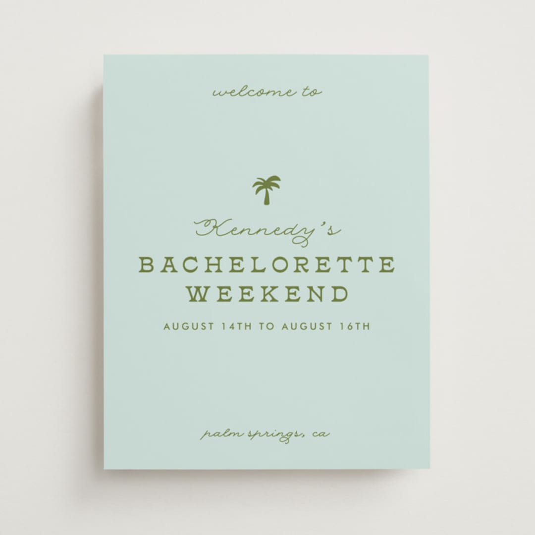 "Vacation" - Bridal Shower Signs in Ocean by Olivia Goree - Front