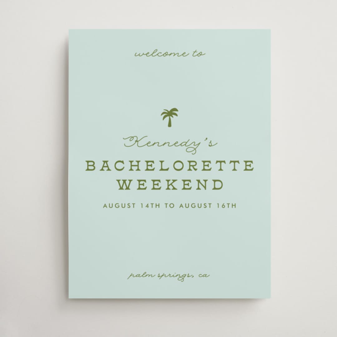 "Vacation" - Bridal Shower Signs in Ocean by Olivia Goree - Front