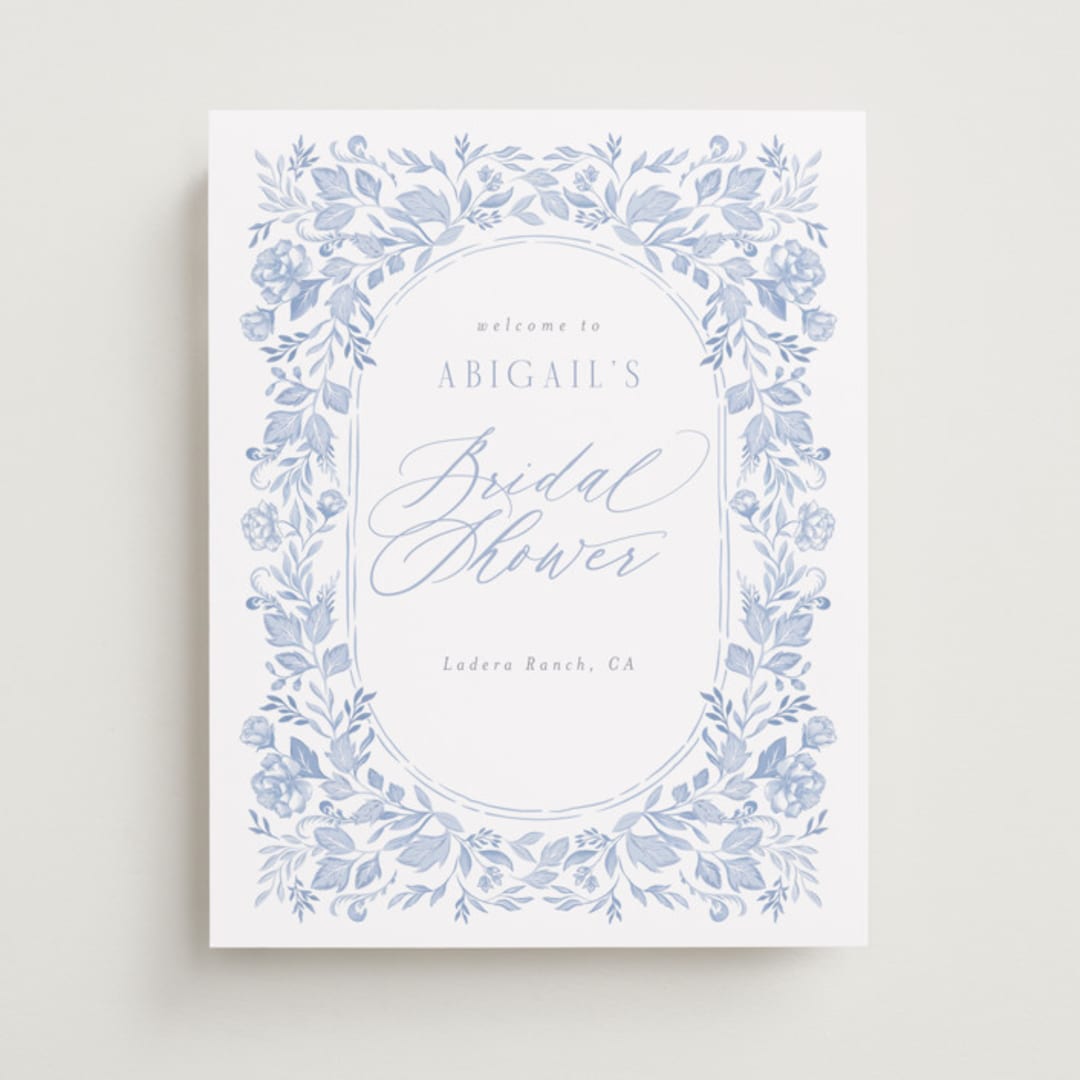 "French Blue" - Wedding Party Signs in Periwinkle by Joanna Griffin - Front
