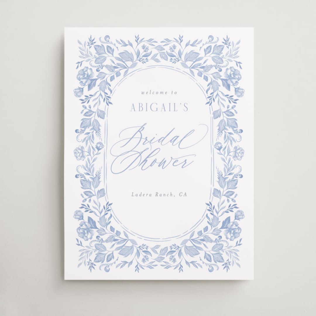"French Blue" - Wedding Party Signs in Periwinkle by Joanna Griffin - Front