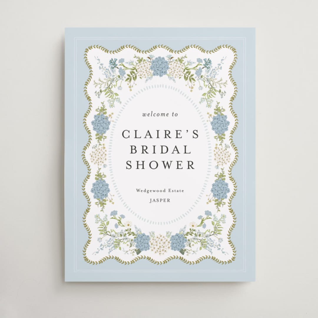 "Wedgewood" - Wedding Party Signs in Cerulean by Susan Moyal - Front