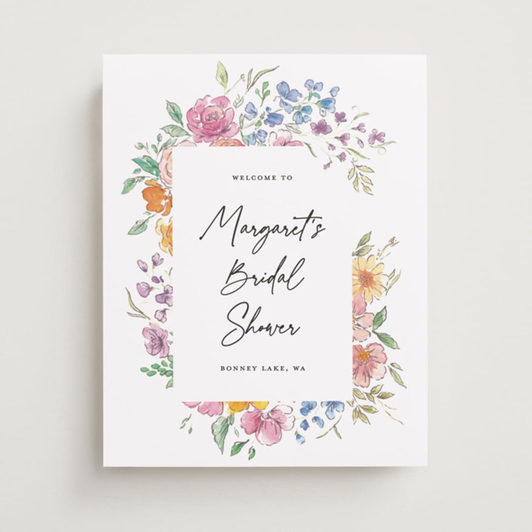 "Floral Pop" - Wedding Party Signs in Tropical by Itsy Belle Studio - Front