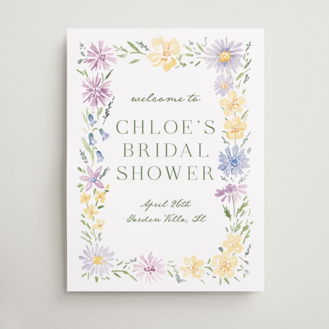 "Wild Flowers" - Wedding Party Signs in Meadow by Petra Kern - Front