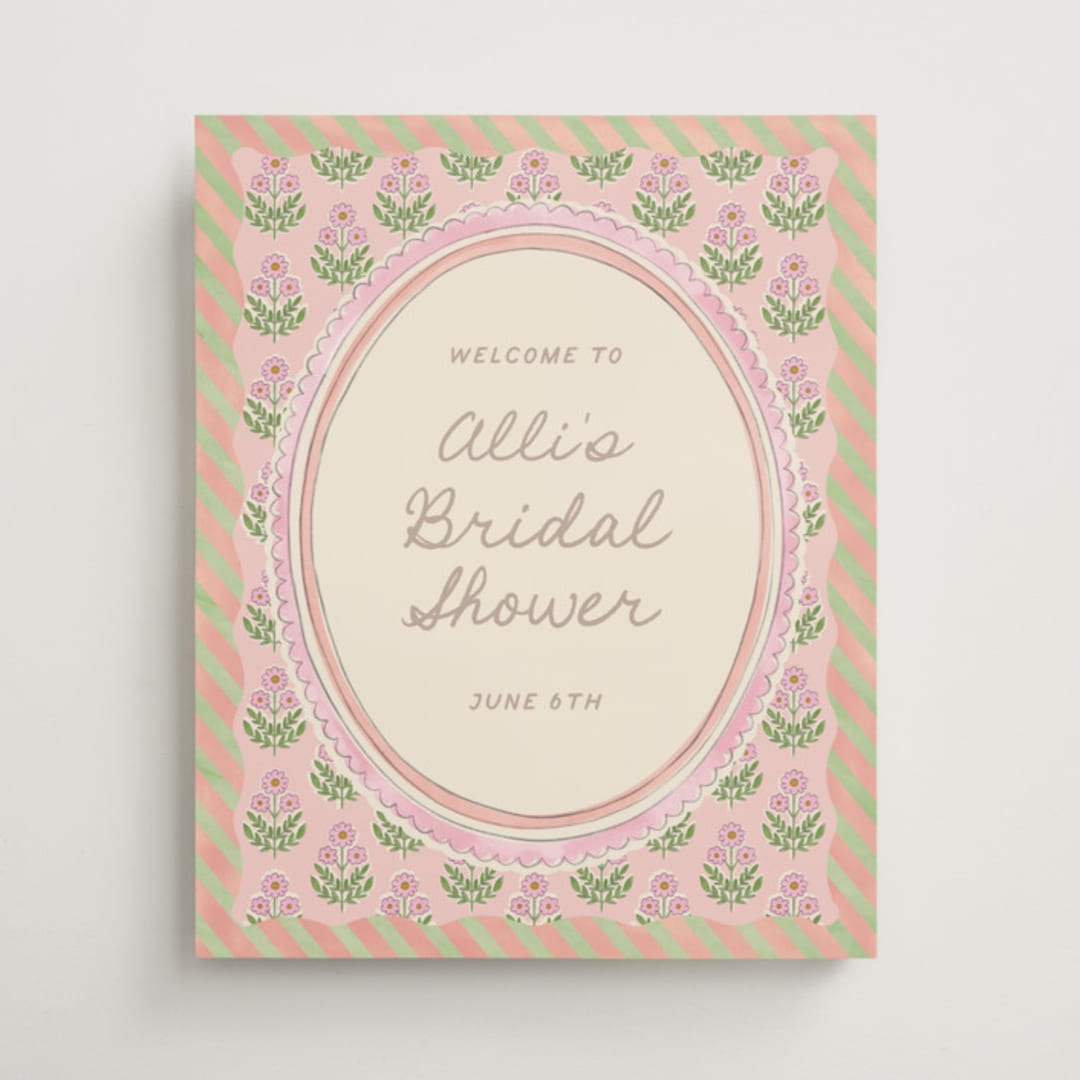 "Botanical maximalism" - Wedding Party Signs in Poppy by Creo Study - Front