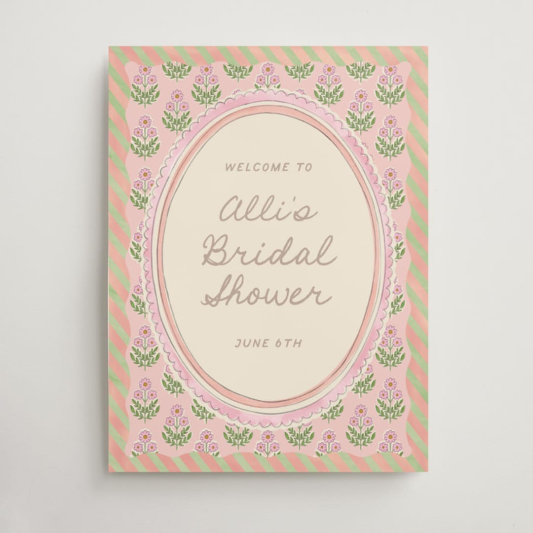 "Botanical maximalism" - Wedding Party Signs in Poppy by Creo Study - Front