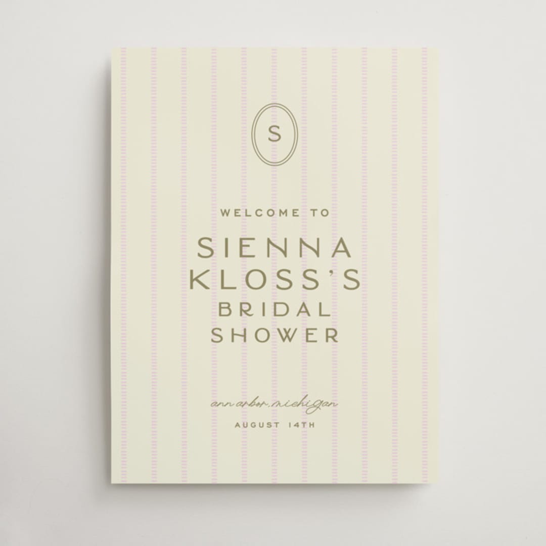 "stitched lines" - Wedding Party Signs in Blush by Ellen Schlegelmilch - Front