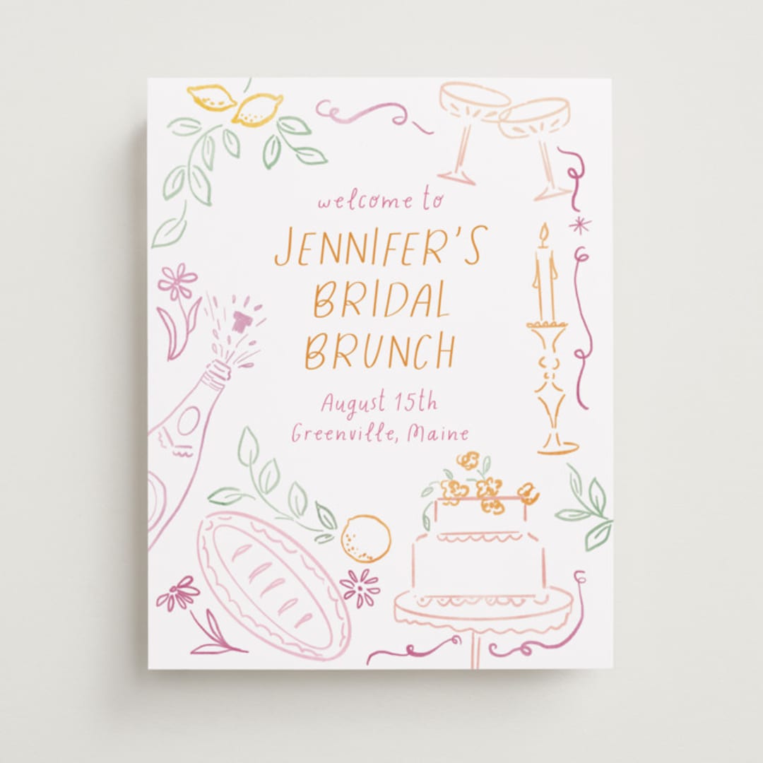 "A Brunch" - Wedding Party Signs in Margarita by Petra Kern - Front