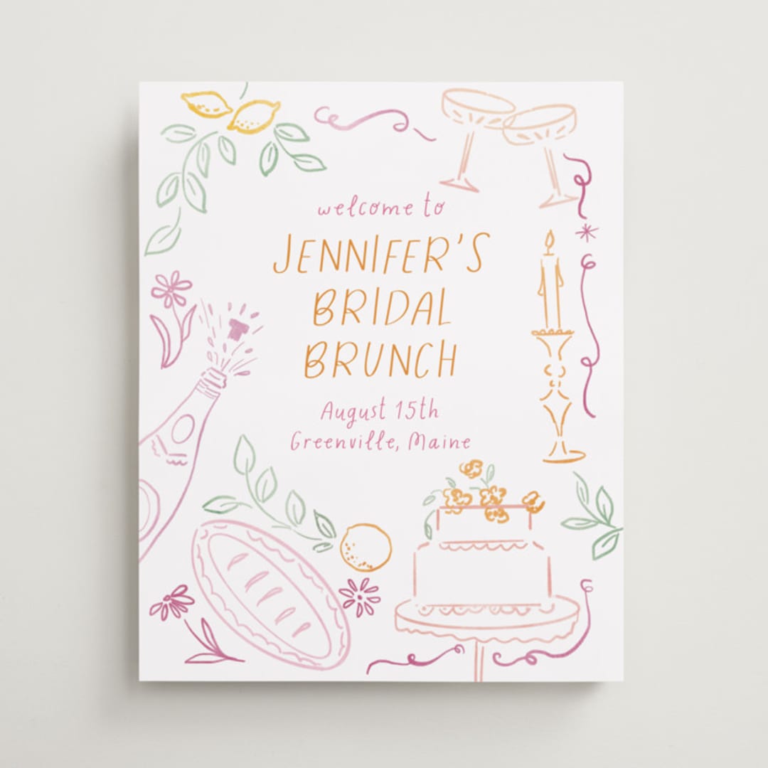 "A Brunch" - Wedding Party Signs in Margarita by Petra Kern - Front
