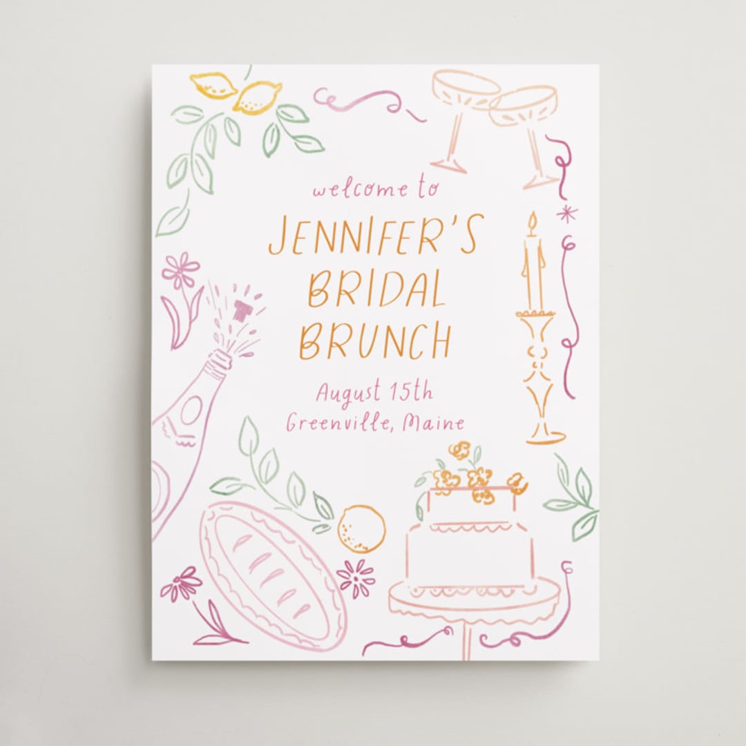 "A Brunch" - Wedding Party Signs in Margarita by Petra Kern - Front