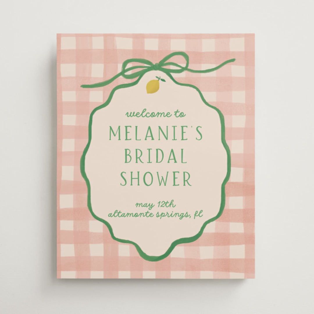 "Lemonade" - Wedding Party Signs in Strawberry Matcha by Vera Lim - Front