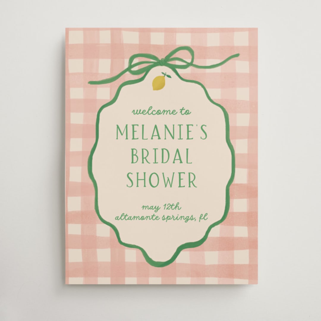 "Lemonade" - Wedding Party Signs in Strawberry Matcha by Vera Lim - Front
